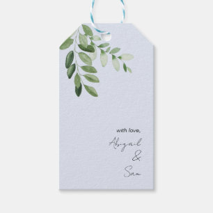 Dusty Blue With Love Personalised Names Wedding Gift Tags