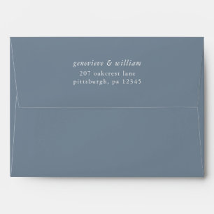 Dusty Blue with Return Address Wedding Envelope