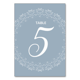 Dusty Blue with white mandala Table Card