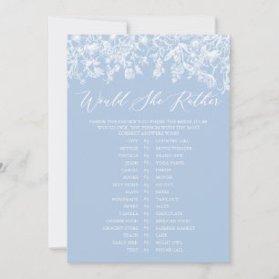 Dusty Blue Would She Rather Bridal Shower Game Invitation