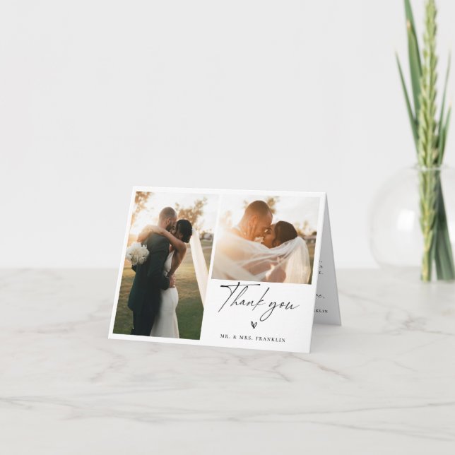 Dusty Blue Yellow Botanical Thank You (Front)