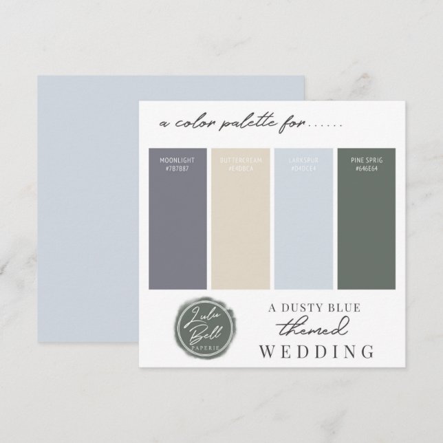 Dusty Blue Yellow & Green Colour Palette Card (Front/Back)