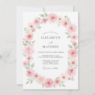 Dusty Blush Foliage Eucalyptus Wedding Invitation