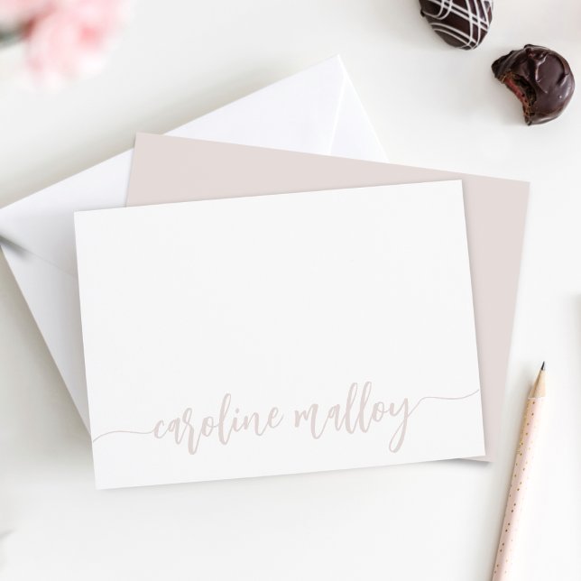 Dusty Blush | Modern Scripted Name Personalised Card (Creator Uploaded)