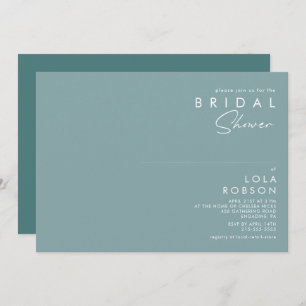 Dusty Boho   Blue and Green Bridal Shower Invitation