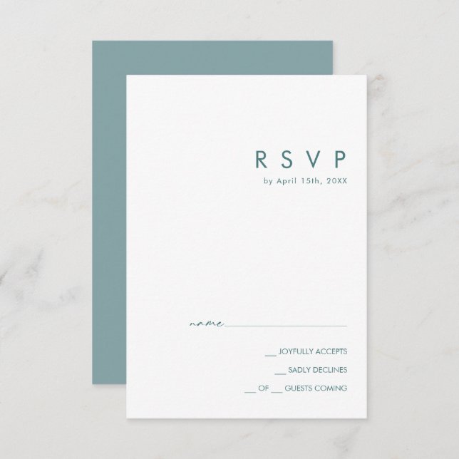 Dusty Boho | Blue and Green RSVP Card (Front/Back)