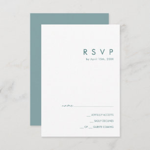Dusty Boho   Blue and Green RSVP Card