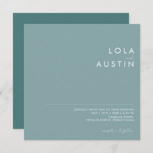 Dusty Boho   Blue and Green Square Invitation