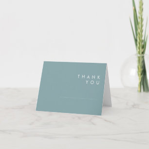 Dusty Boho Blue and Green Thank You Card