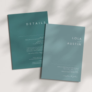 Dusty Boho   Blue and GreenWedding Invitation