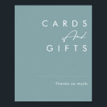 Dusty Boho | Blue Cards and Gifts Sign<br><div class="desc">This Dusty Boho | Blue cards and gifts sign is perfect for your colourful rustic boho wedding. Its simple, unique modern design accompanied by a contemporary minimalist script and dusty blue colour palette gives this product a classic chic bohemian feel. Keep it as is, or choose to personalise it with...</div>