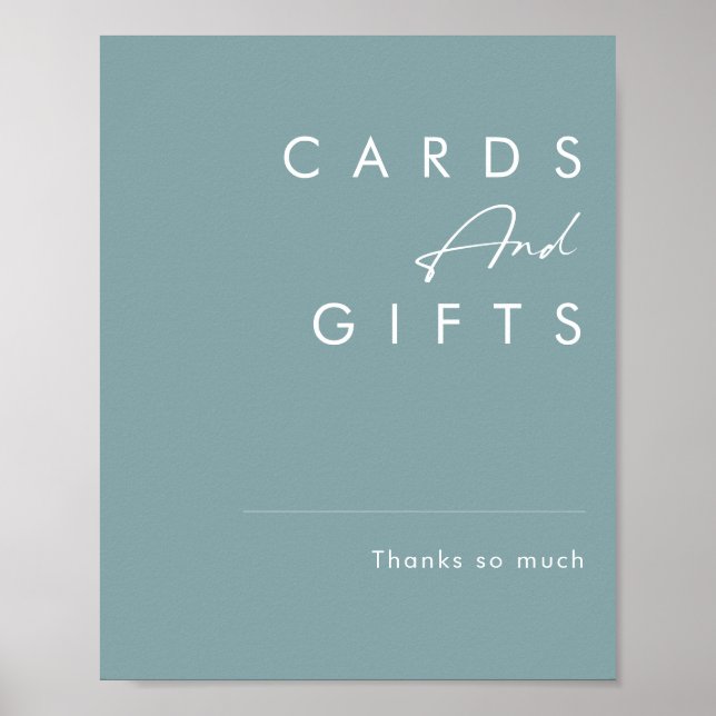 Dusty Boho | Blue Cards and Gifts Sign (Front)