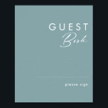 Dusty Boho | Blue Guest Book Sign<br><div class="desc">This Dusty Boho | Blue guest book sign is perfect for your colorful rustic boho wedding. Its simple, unique modern design accompanied by a contemporary minimalist script and dusty blue color palette gives this product a classic chic bohemian feel. Keep it as is, or choose to personalize it with artwork...</div>