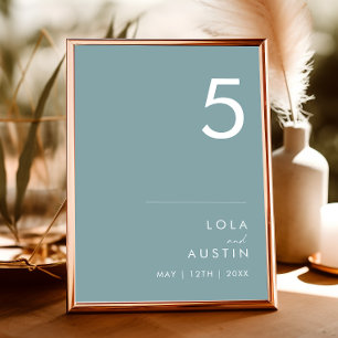 Dusty Boho   Blue Table Number