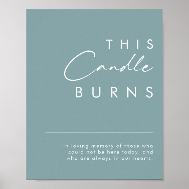 Dusty Boho | Blue This Candle Burns Sign (Front)