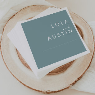 Dusty Boho Blue Wedding Napkins