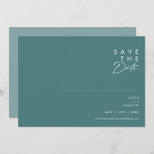 Dusty Boho   Green and Blue Horizontal Save The Date