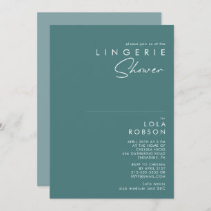 Dusty Boho   Green and Blue Lingerie Shower Invitation