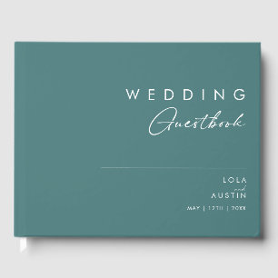 Dusty Boho   Green and Blue Wedding Guest Book