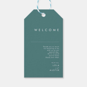 Dusty Boho   Green and Blue Wedding Welcome Gift Tags