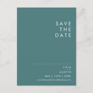 Dusty Boho   Green Save The Date Invitation Postcard