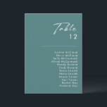 Dusty Boho | Green Table Number Chart<br><div class="desc">This Dusty Boho | Blue table number chart is perfect for your colourful rustic boho wedding. Its simple, unique modern design accompanied by a contemporary minimalist script and teal green colour palette gives this product a classic chic bohemian feel. Keep it as is, or choose to personalise it with artwork...</div>