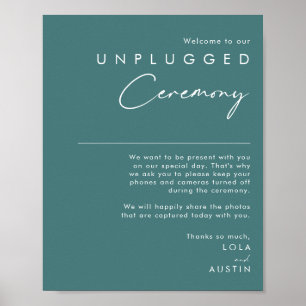Dusty Boho   Green Unplugged Ceremony Sign