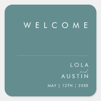 Dusty Boho | Green Wedding Welcome Square Sticker