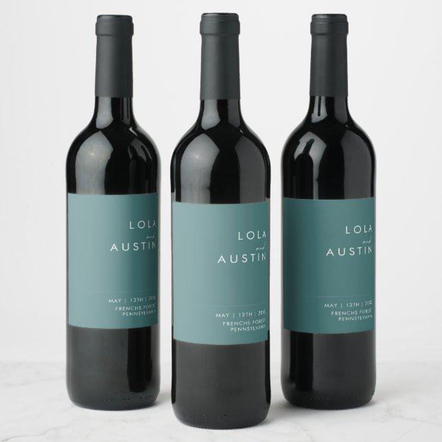 Dusty Boho | Green Wedding Wine Label (Bottles)