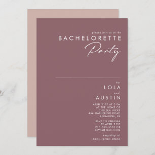 Dusty Boho   Purple and Rose Bachelorette Party Invitation