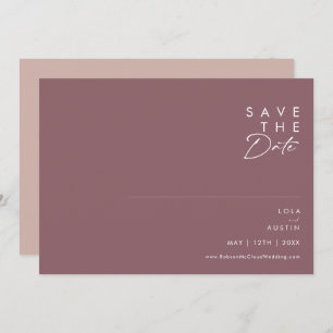 Dusty Boho   Purple and Rose Horizontal Save The Date