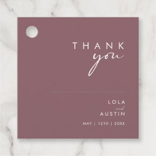 Dusty Boho   Purple and Rose Thank You Favour Tags