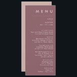Dusty Boho | Purple and Rose Wedding Dinner Menu<br><div class="desc">This Dusty Boho | Purple and Rose wedding diner menu is perfect for your colourful rustic boho wedding. Its simple, unique modern design accompanied by a contemporary minimalist script, dusty rose, and mauve purple colour palette gives this product a classic chic bohemian feel. Keep it as is, or choose to...</div>