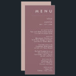 Dusty Boho | Purple and Rose Wedding Dinner Menu<br><div class="desc">This Dusty Boho | Purple and Rose wedding diner menu is perfect for your colourful rustic boho wedding. Its simple, unique modern design accompanied by a contemporary minimalist script, dusty rose, and mauve purple colour palette gives this product a classic chic bohemian feel. Keep it as is, or choose to...</div>