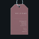 Dusty Boho | Purple and Rose Wedding Welcome Gift Tags<br><div class="desc">These Dusty Boho | Purple and Rose wedding welcome gift tags are perfect for your colourful rustic boho wedding. Its simple, unique modern design accompanied by a contemporary minimalist script, dusty rose, and purple colour palette gives this product a classic chic bohemian feel. Keep it as is, or choose to...</div>