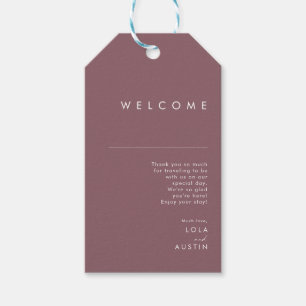 Dusty Boho   Purple and Rose Wedding Welcome Gift Tags