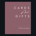 Dusty Boho | Purple Cards and Gifts Sign<br><div class="desc">This Dusty Boho | Purple cards and gifts sign is perfect for your colorful rustic boho wedding. Its simple, unique modern design accompanied by a contemporary minimalist script and mauve purple color palette gives this product a classic chic bohemian feel. Keep it as is, or choose to personalize it with...</div>