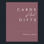 Dusty Boho | Purple Cards and Gifts Sign<br><div class="desc">This Dusty Boho | Purple cards and gifts sign is perfect for your colorful rustic boho wedding. Its simple, unique modern design accompanied by a contemporary minimalist script and mauve purple color palette gives this product a classic chic bohemian feel. Keep it as is, or choose to personalize it with...</div>