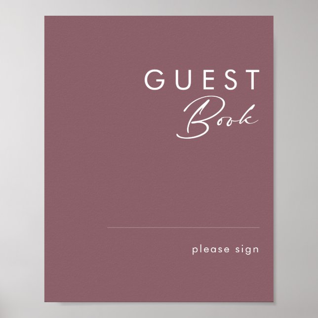 Dusty Boho | Purple Guest Book Sign (Front)