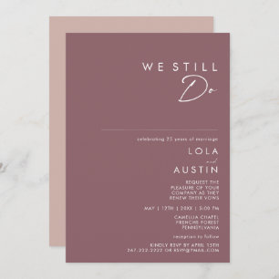 Dusty Boho   Purple & Rose We Still Do Vow Renewal Invitation