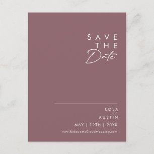 Dusty Boho Purple Save The Date Postcard