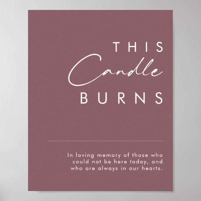 Dusty Boho | Purple This Candle Burns Sign (Front)