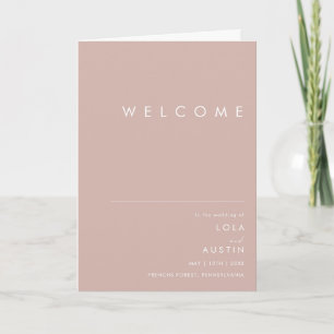 Dusty Boho   Rose and Purple Folded Wedding Programme