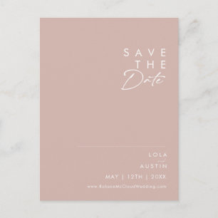 Dusty Boho   Rose and Purple Save The Date Invitation Postcard