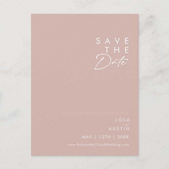 Dusty Boho | Rose and Purple Save The Date Invitation Postcard (Front)