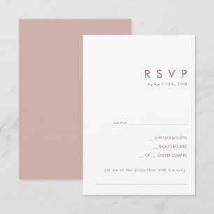 Dusty Boho   Rose and Purple Song Request RSVP Card