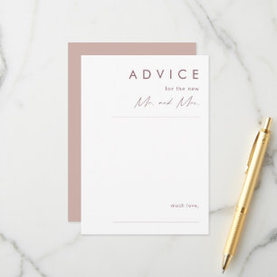 Dusty Boho   Rose and Purple Wedding Advice Card