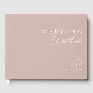 Dusty Boho   Rose and Purple Wedding Guest Book