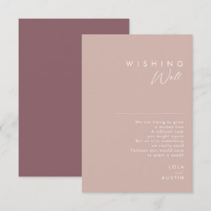Dusty Boho Rose and Purple Wedding Wishing Well Enclosure Card