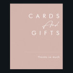 Dusty Boho | Rose Cards and Gifts Sign<br><div class="desc">This Dusty Boho | Rose cards and gifts sign is perfect for your colourful rustic boho wedding. Its simple, unique modern design accompanied by a contemporary minimalist script and dusty rose colour palette gives this product a classic chic bohemian feel. Keep it as is, or choose to personalise it with...</div>